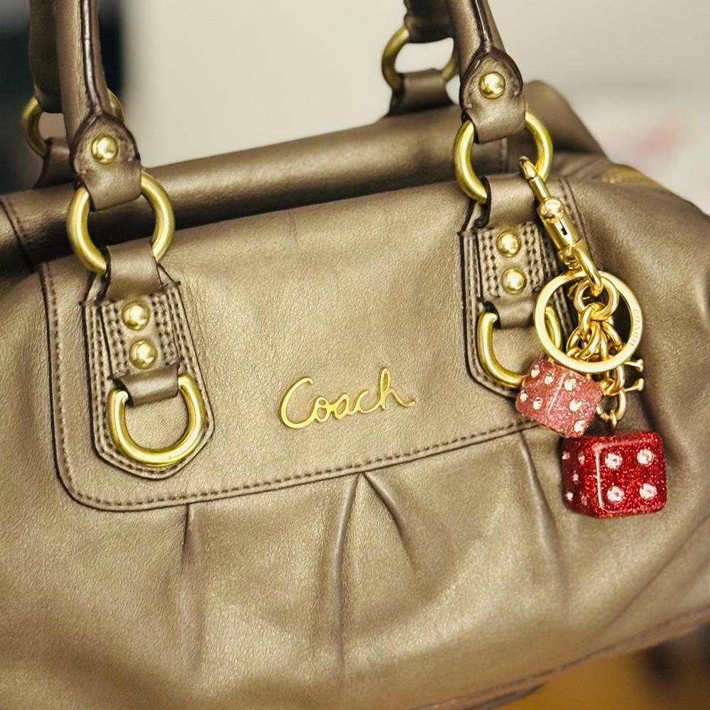 COACH Ashley Satchel Excellent Vintage Condition Y2K Era Bag + COACH Dice Charm